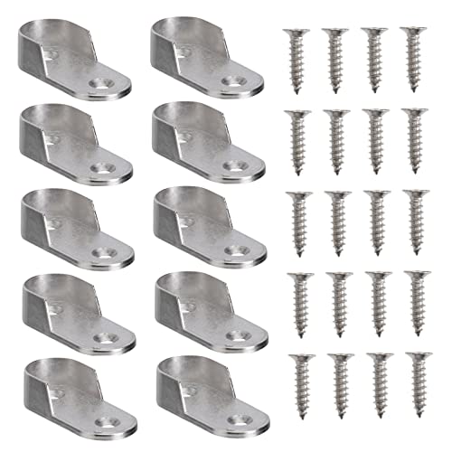 SOLUSTRE 20Pcs Closet Rod Bracket Support Wall Mount for Wardrobe Pipe Clothes Holder for Home Shop Supermarket Easy Installation and