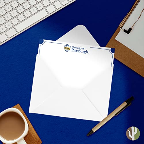 Image of Desert Cactus University of Pittsburgh 10 Pack Notecards Stationery Cardstock Panthers Pitt Includes Envelopes Memo Party Thank You (Notecard 4b)