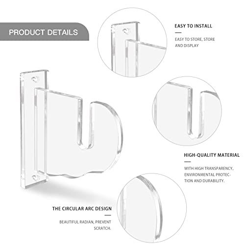 Bijun Skateboard Wall Mount, Skate Deck Wall Mount, Skateboards Horizontal Hanger Display Rack, Skateboard Storage Stand (Transparent) #TOP2