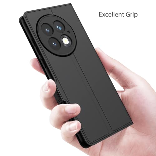 Image of Kapa Noble Slim Magnetic Leather Flip Case Cover for OnePlus 13 | Card Holder Stand Flip Wallet Case (Black)