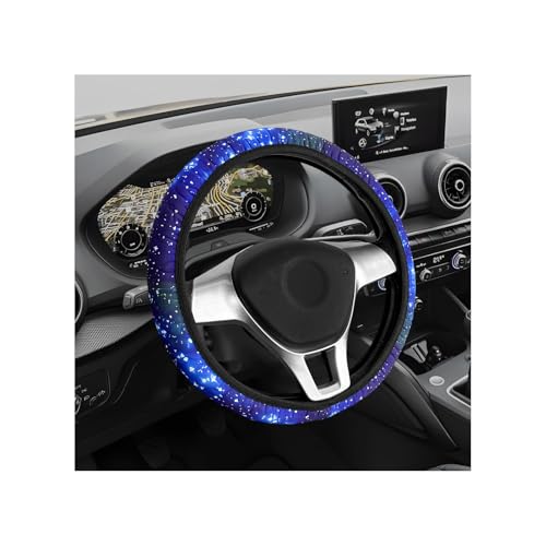 VCYOPN Galaxy Steering Wheel Cover, 15 Inch Breathable Steering Wheel Protector with Galaxy, Comfortable Cosmos Space Design Wheel Cover Interior Decor for SUV Truck Sedan