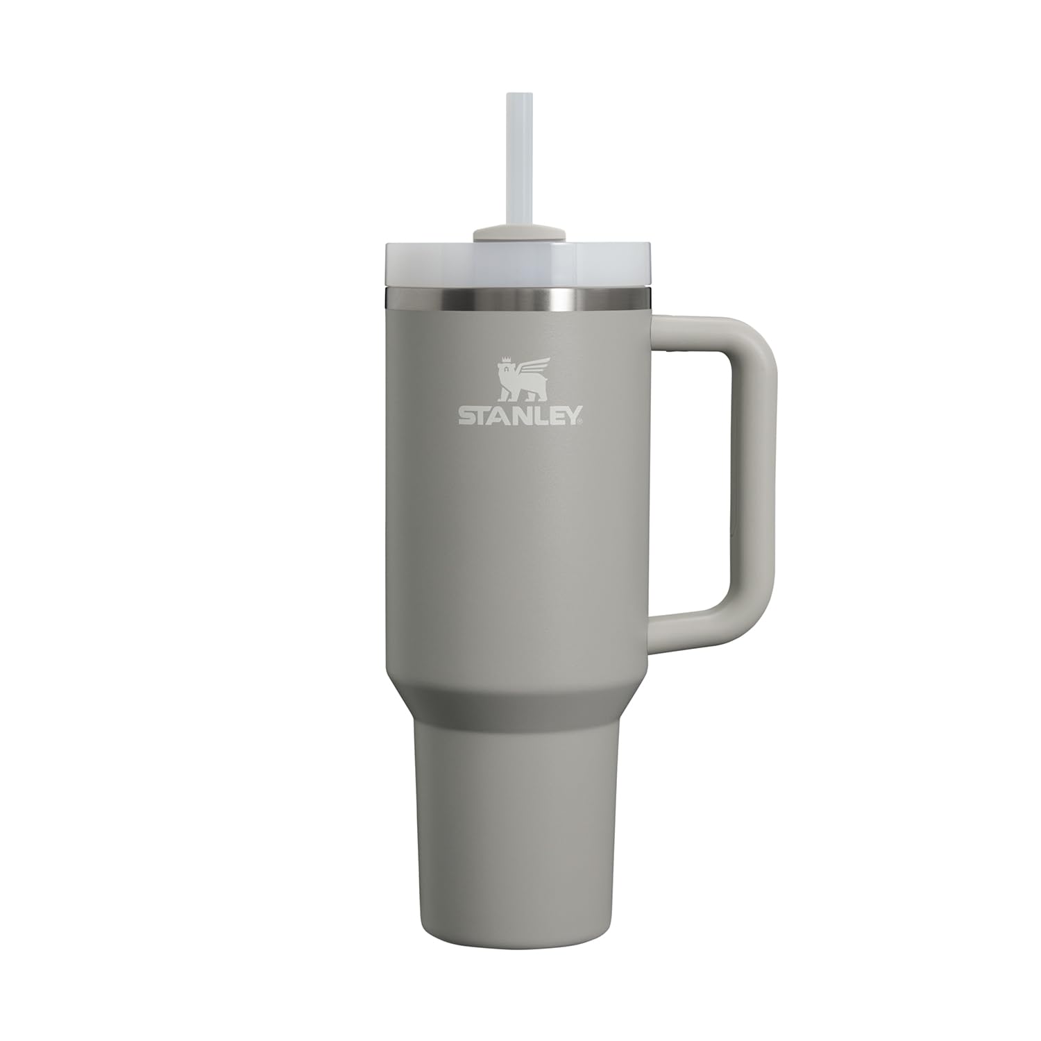 Quencher Ash 40 Ounce Vacuum Insulated Stainless Steel Tumbler with Handle Lid and Straw, 1.180 L