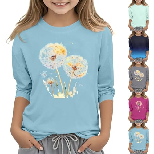 Tween Girls Trendy Clothes,Girl Long Sleeve T Shirts Kids Crewneck Fall Winter Tops Basic Tees