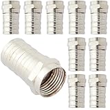 Newhouse Hardware Coaxial Cable Twist-On Connector (F-Type) – RG6 Compatible, 10-Pack