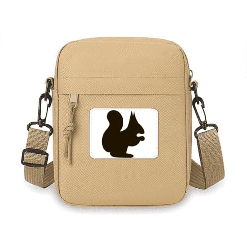 Sac à bandoulière pour téléphone portable écureuil noir anti-rayures et léger