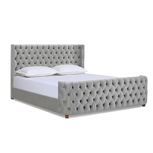 Jennifer Taylor Home Harmonie King Tufted Panel Bed Headboard and