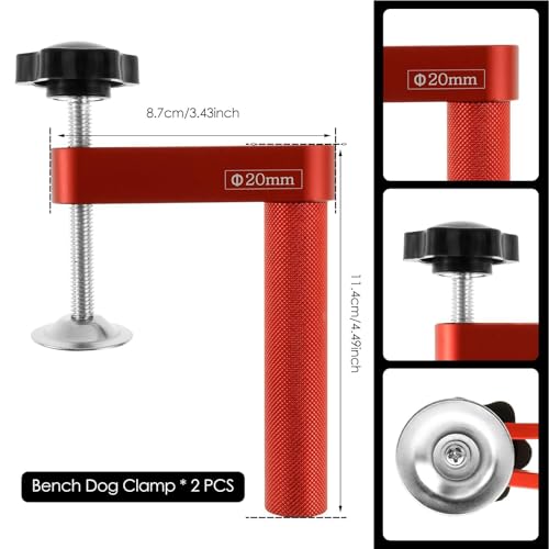Accessoires d'établi pour trous de chien et pinces de table stables pour le bricolage du bois