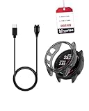 Yystao - Set di accessori per Garmin Forerunner 165 GPS 43 mm/Garmin Forerunner 165 Music Running Smartwatch, custodia sottile TPU semi-chiusa e cavo di ricarica USB-A, nero
