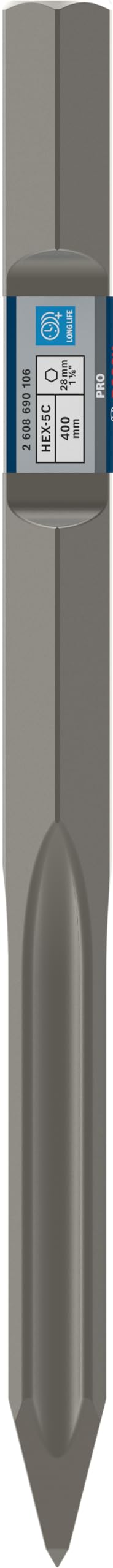 Bosch 1x Burin pointu PRO HEX 28-5C (pour Béton, Brique, Ø mm, Professional Accessoire Brise-béton)