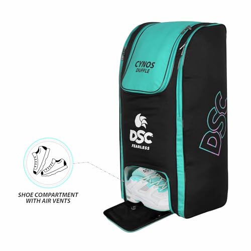 Image of DSC Cynos Duffle Cricket Kit Bag with Wheels - Large Capacity Sports Equipment Travel Bag for Professional Players
