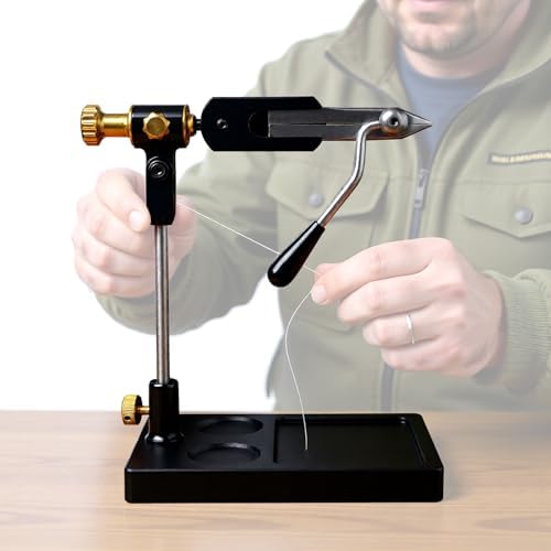 Rotary Fly Tying Vise Set with Hooking Pliers & Threader for Fishing Hooks Size 28-4/0 - Precision Fly Fishing Tools for Anglers and Enthusiasts