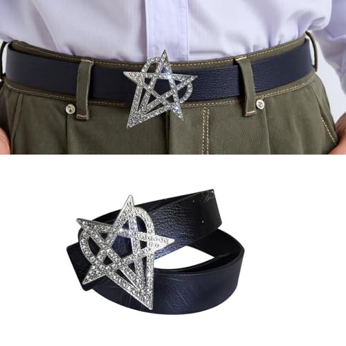 Studded Belt With Metal Eyelets PU Leather Waist Strap Band Punk Waist Sash With Star Heart Decor For Daily Wear2