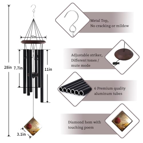 Image of ASTARIN Personalized Wind Chimes Outdoor Large Deep Tone,Large Customized Wind Chimes for Outside Tuned Relaxing Soothing Low Bass,Memorial Wind Chimes Sympathy