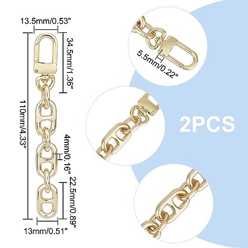 UNICRAFTALE 2 Pcs Bag Extender Chain Alloy Mariner Link Purse Strap Extender for Shoulder Bag Light Gold 11cm Chain Strap Extender Replacement Accessory Bag Chain Straps for Purse Clutch Handbag - Image 3