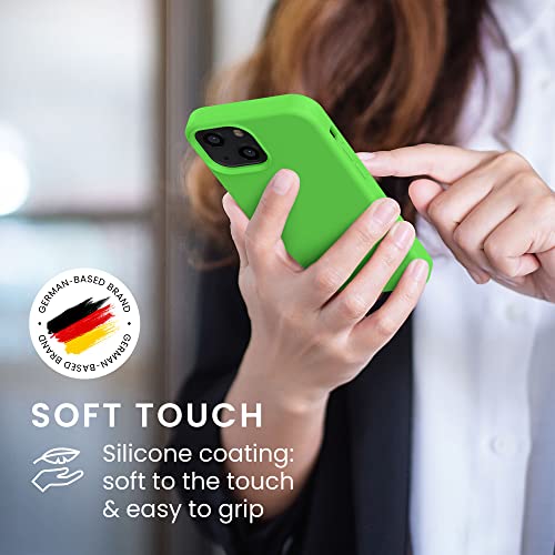 kwmobile Case Compatible with Apple iPhone 13 mini Case - TPU Silicone Phone Cover with Soft Finish - Lime Green - Image 4