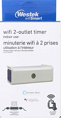 Westek Smartplug2 Wi-Fi Indoor 2-Outlet Plug-In Timer, White #TOP7