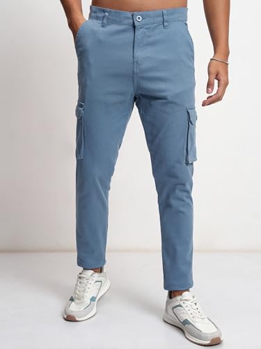 Image of Highlander Men's Tapered Fit Cargo Trousers| Stylish & Comfortable for Casual, Travel & Active Wear | Trouser for Men | Men Trousersn