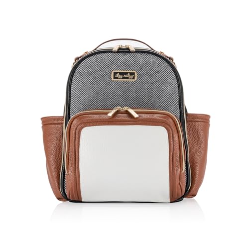 Itzy Ritzy Unisex Baby Mini Plus Diaper Bag, Coffee & Cream
