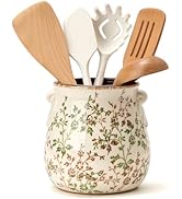 Jemirry Utensil Holder for Kitchen Counter, Modern Farmhouse Rustic Cooking Utensil Holder and Cr...