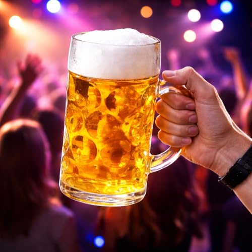 Image of Primeworld 1000 Ml Jumboo Beer 1 Pcs Mug With Handle Glass, Steins, Freezable Beer Glasses,Everyday Drinking Glasses, Cocktail Glasses - White