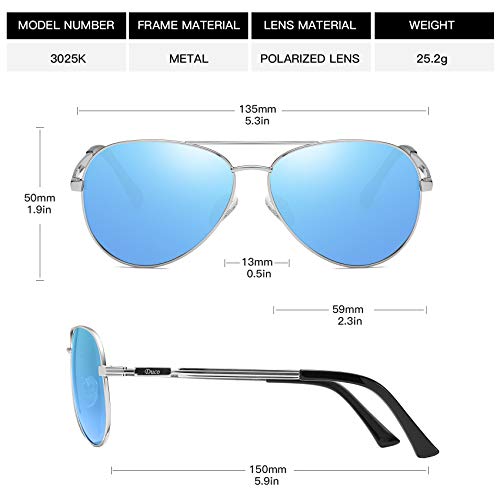 duco aviator sunglasses for men women vintage polarized sun glasses mirrored lens metal frame designer shades 3025k