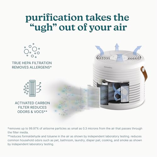 Homedics Air Purifier True HEPA Filter for Medium Rooms up to 447 Sq Ft Removes 99.97% Allergens, Odors & VOCs, Aromatherapy, 3 Fan Speeds, for Bedrooms, Living Rooms & Offices, Quiet Operation by Homedics - Image 4