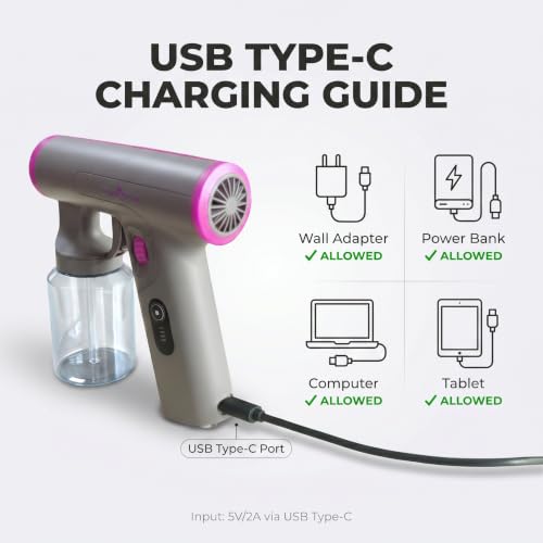 Image of Cordless Spray Tan Machine, Rechargeable Handheld Spray Tan Gun with USB-C Charging, 55W Brushless Motor, Adjustable Vertical & Horizontal Spray Pattern, Portable Self Tanner for Home, Travel & Salon
