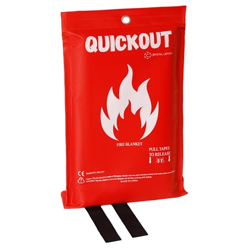 Image of C CRYSTAL LEMON Fire Blanket Survival Cover for Kitchen – Home Safety Heat Protection for Small Cooking Accidents and Fire Suppression