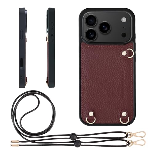 HANATORA for iPhone 17ProMax �P�[�X MagSafe �Ή� �{�v �ϏՌ� �o���p�[�^ �X�}�z�P�[�X �X�}�z �V�����_�[�X�g���b�v �t�� �V�������N���U�[ �M�t�g �}�O�Z�[�t�Ή� ���C�� D3GZ-17Promax-Wine