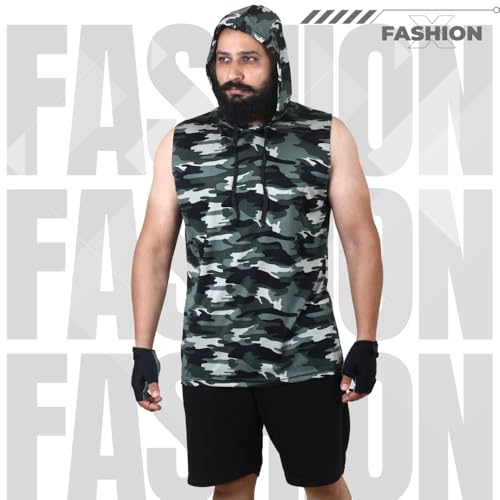 Image of Sleeveless Hoodies T Shirts for Men - Gym Vest, Sando Tank Top Wear, Workout Baniyan, Bodybuilding Tshirts, Sports Tshirt Vests
