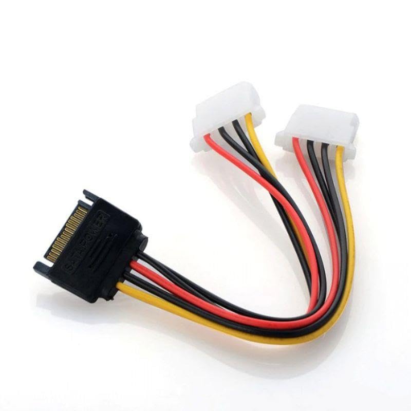30 cm 15 pin sata erkek to 2x 4 pin dişi molex kablo 15 pin erkek 2x 4 pin dişi molex 30 cm sata kablo