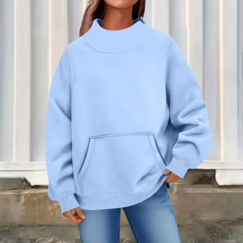 Mock Neck Sweatshirt Womens Oversized Long Sleeve Plain Pullovers Y2K Tops - image 3