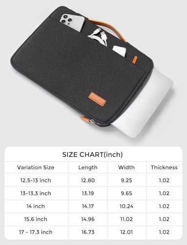 DOMISO 14 inch Laptop Case Sleeve Protective Cover Compatible with 15 inch MacBook Air M4 M3 M2,MacBook Pro,14-15 inch HP Dell ASUS Lenovo Chromebook,Waterproof Computer Cases Bag with Handle,Black - Image 8