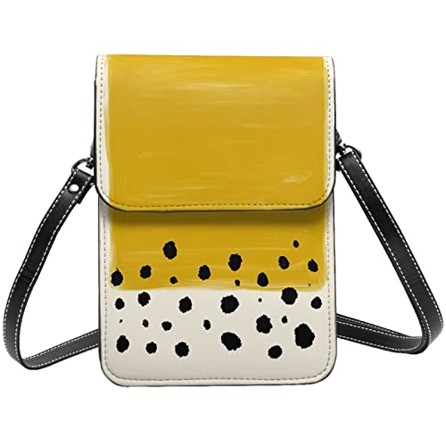 Sac à bandoulière moutarde et noir avec rabat pour téléphone portable