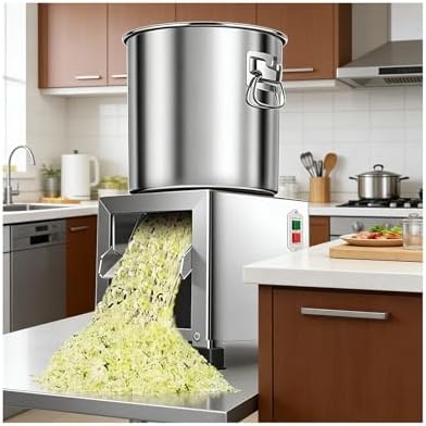 Heavy Duty Commercial Stainless Steel Vegetable Chopper - 1800W Electric Food Processor for Farm, Restaurant & Livestock - 110V/220V 4-Blade Animal Feed Cutter
