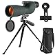 Spektiv mit Stativ 25-75X60 BAK4 Prisma FMC Optik Monokular Teleskop Abgewinkeltes Okular Weites Sichtfeld Spektiv mit Stativ Handy Adapter für Sportschützen Vogelbeobachtung Wildlife Scenery