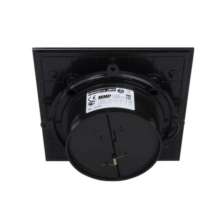 Mmotors - Ventilador extractor en linea con ventilación eficiente, ultrafine, MMP 100, 90 m3/h, cristal, negro mate