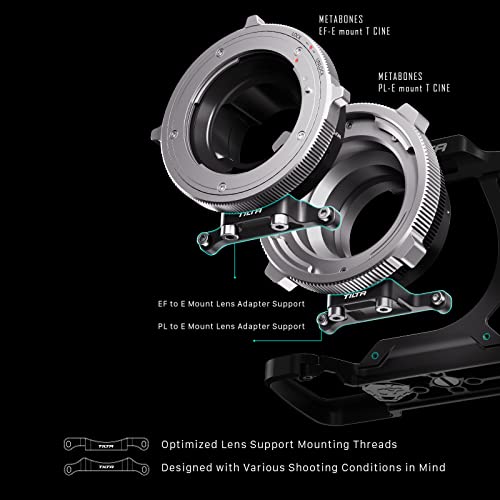 TILTA EF to E Mount Lens Adapter Support Compatible with Sony a7R V Half Camera Cage Grey TA-T46-LAS1-TG - Image 4