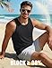 MAGCOMSEN Men's UPF 50+ Tank Top Quick Dry Summer Workout Muscle Sleeveless Shirts for Swim Beach Bodybuilding Black M