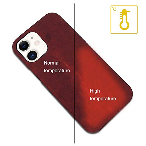 Omio Compatible With Iphone 12 Thermal Sensor Case Heat Sensor Induction Fluorescent Temperature Sensing Creative Cover Ultra Thin Anti-Scratch Stylish Color Changing Protective Case #TOP1