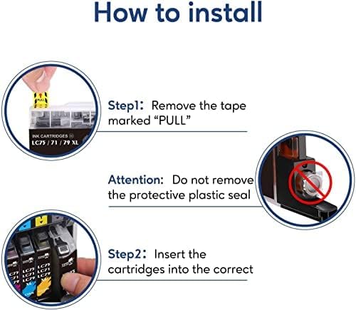 Miniatura 5 de MIROO Cartucho de tinta de repuesto compatible para Brother LC75 LC71 LC79 XL, paquete de 15, funciona para Brother MFC J280W J825DW J430W J835DW