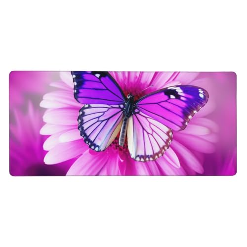 Tapis de souris bureau 90x40 cm papillon violet pour harmoniser votre espace maison