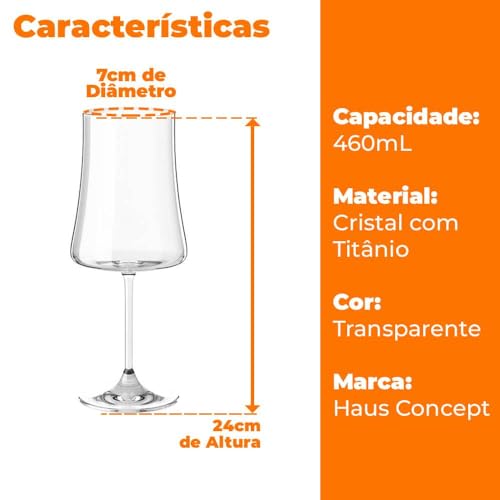 Haus Concept, 56413/101, Taça Para Vinho Tinto Pleasure, 460ml, 23, 7 X 9, 4 Cm