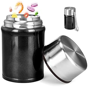 Buluri Thermoscontainer voor eten, 750 ml, roestvrij staal, grote set, babypap, isoleercontainer, lunchbox, klaplepel…