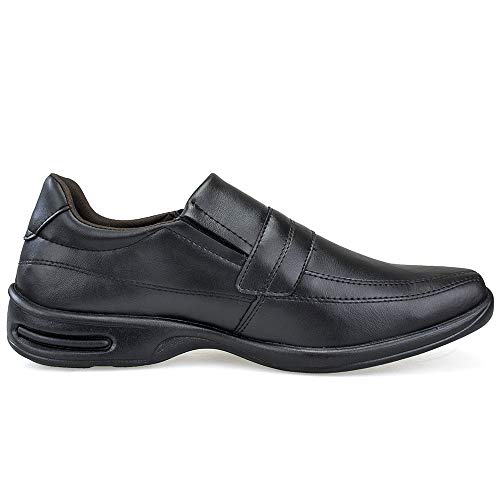 Sapato Social Masculino Conforto com Metal Preto + Relógio