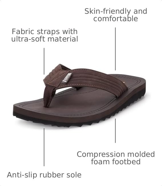 Image of MALIDA Mens Cushion Thong Sandals Beach Flip Flops Outdoor Slippers