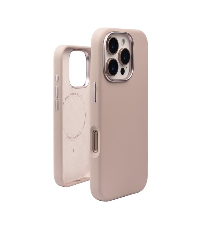 Image of Liquid Silicone Series Case for iPhone 16 Pro Compatible with Wireless Charging | Soft Touch Anti-Fingerprint Finish | Shockproof Slim Protective Back Cover | Pink Edition