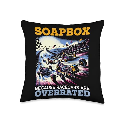 Soapbox Racing Homemade Car Vehicle Soapbox Car Throw Pillow