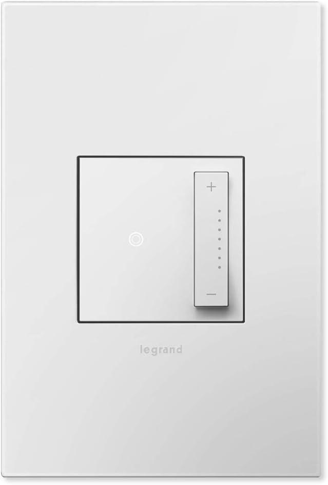 Legrand Adorne sofTap Dimmer, 700W Wireless Master, Whole-House (Incandescent, Halogen, MLV, Fluorescent, ELV, CFL, LED) White