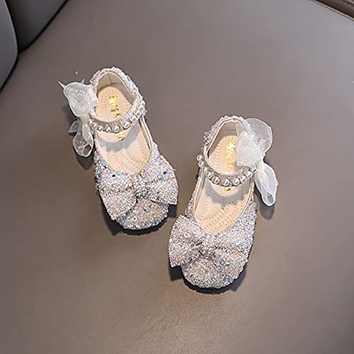 Toddler Sandals Girl, Girls Childrens Shoes Pearl Rhinestones Shining Kids Princess Shoes for Party and Wedding4